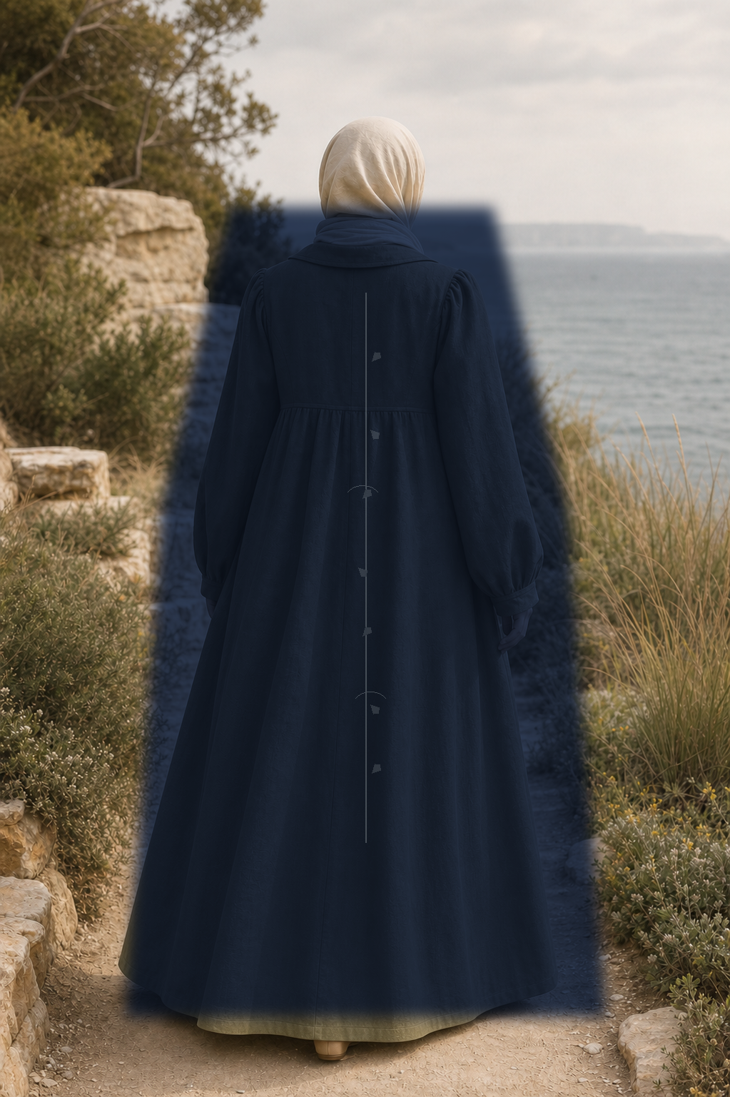 Bath Navy Back