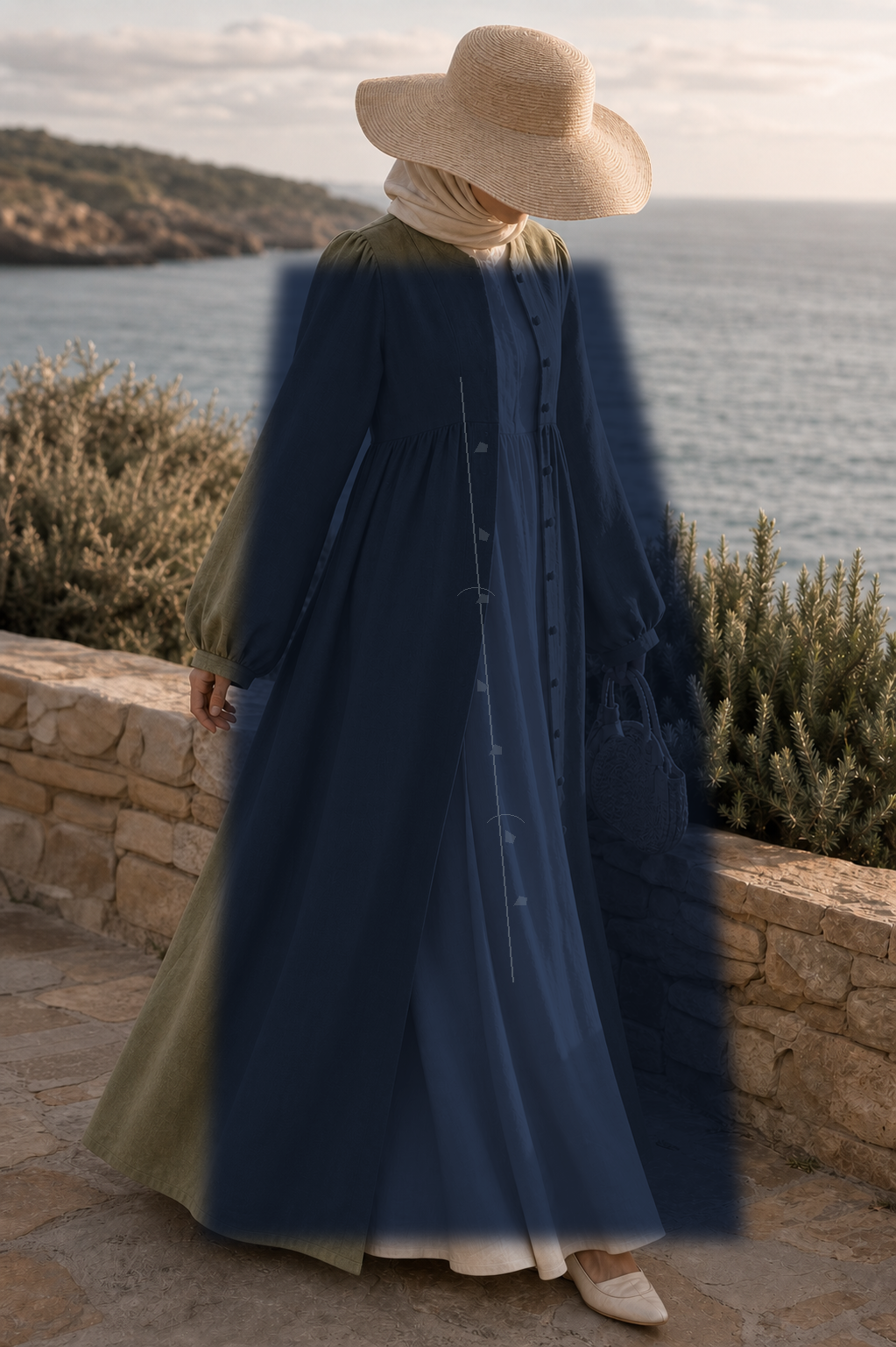 Bath Navy Side Profile